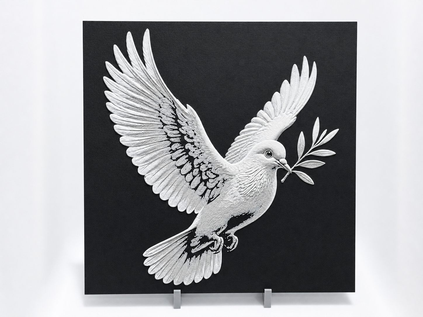 The Olive Branch — layered relief dove artwork