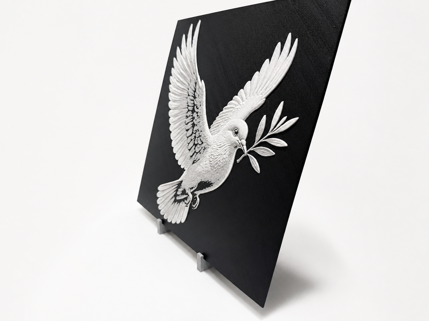 The Olive Branch — layered relief dove artwork